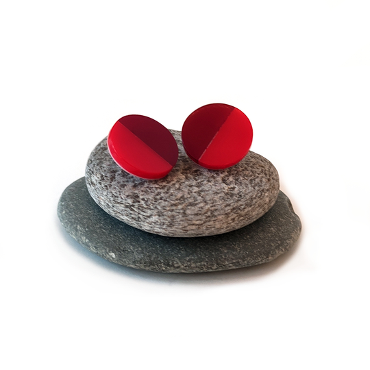Red Trans Red Acrylic Stud Earrings