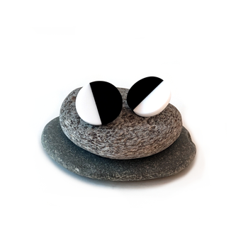 Black White Acrylic Stud Earrings