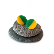 Green Yellow Acrylic Stud Earrings-jewellery-The Vault