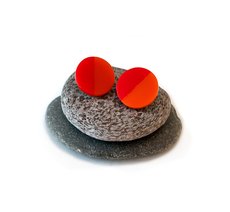 Scarlet Red Orange Acrylic Stud Earrings-jewellery-The Vault