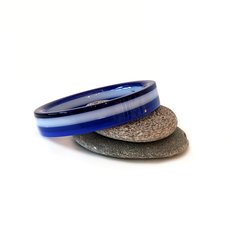 Multi Strip Bangle Blue Dark Blue Trans Blue-jewellery-The Vault
