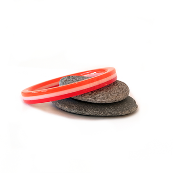 Multi Strip Bangle Orange Opal Scarlet Red