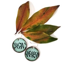 Porcelain Earrings Leaf-jewellery-The Vault