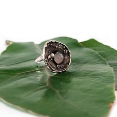 Pool Ring Cab Set with Small Stones-jewellery-The Vault