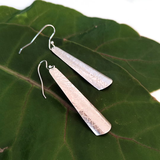 Long Textres Earrings Silver