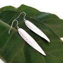 Long Texture Earrings Silver