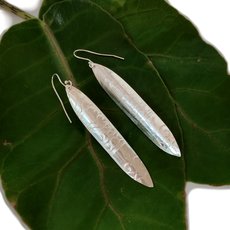 Long Textres Earrings Silver-jewellery-The Vault