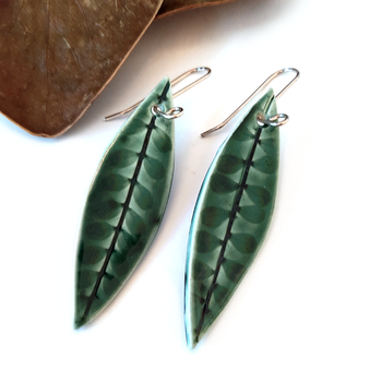 Porcelain Earrings Leaf
