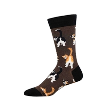 Men's Socks Cat Butts Brown Heather-artists-and-brands-The Vault