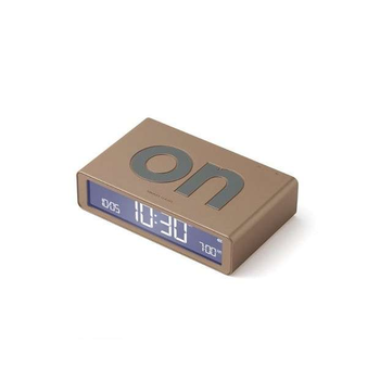 Lexon Flip Classic Rubber Alarm Clock Soft Gold