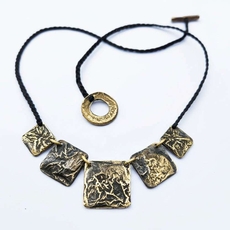 Reticulated Brass Papa Necklace-jewellery-The Vault