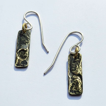 Short Reticulated Brass Papa Earrings