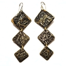Reticulated Brass Triple Papa Earrings