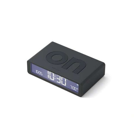 Lexon Flip Classic Rubber Alarm Clock Dark Grey