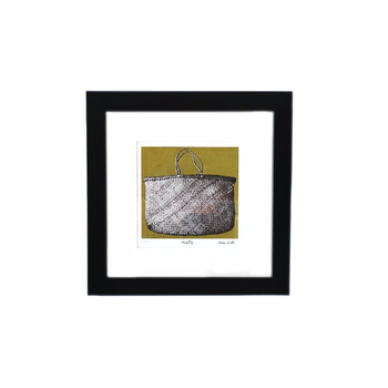 Kete Green Background Framed Hand Screen Print