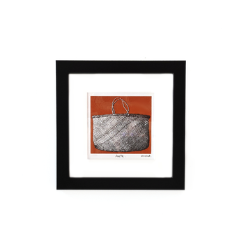 Kete Bronze Background Framed Hand Screen Print