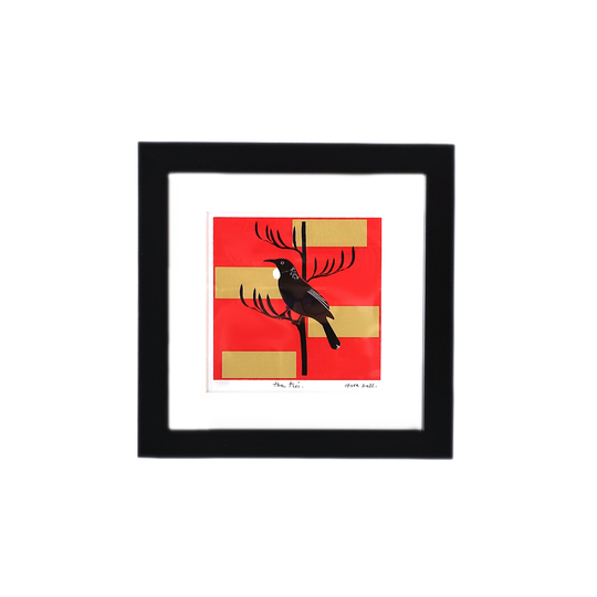 The Tui Framed Hand Screen Print Red