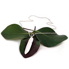 Large Seagull Feather Pendant Silver-jewellery-The Vault