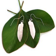 Sand & Seagull Feather Earrings Large-jewellery-The Vault