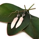 Seagull Feather Earrings Silver Large