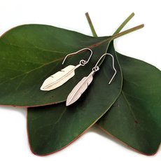 Sand & Seagull Feather Earrings Small-jewellery-The Vault