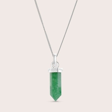 Green Aventurine Little Strength Necklace Silver-jewellery-The Vault