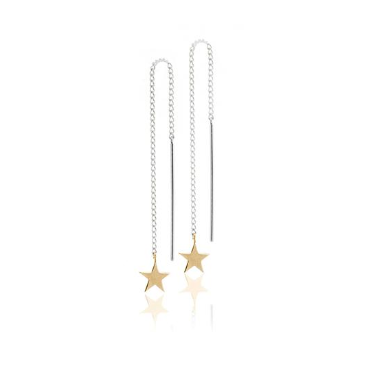 Stargazer Thread Earrings 9ct Gold