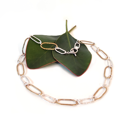 Silver Oval and Brass Oval Link Chain