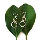 Brass Round and Silver Round Double Link Earrings