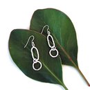 Silver Round and Oval Earrings