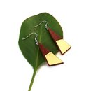 Short Drop Triangle Earrings Gold Foil