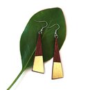 Long Drop Triangle Earrings Gold Foil