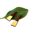 Long Drop Triangle Earrings Gold Foil