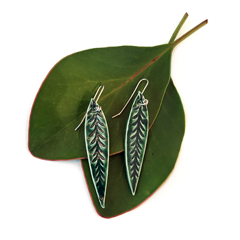 Porcelain Earrings Leaf 