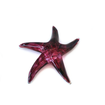 Glass Starfish Gold Ruby