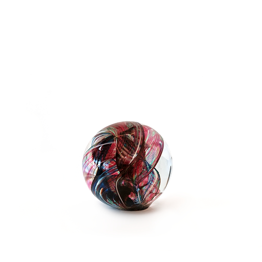 Glass Paperweight Knot Gold Ruby