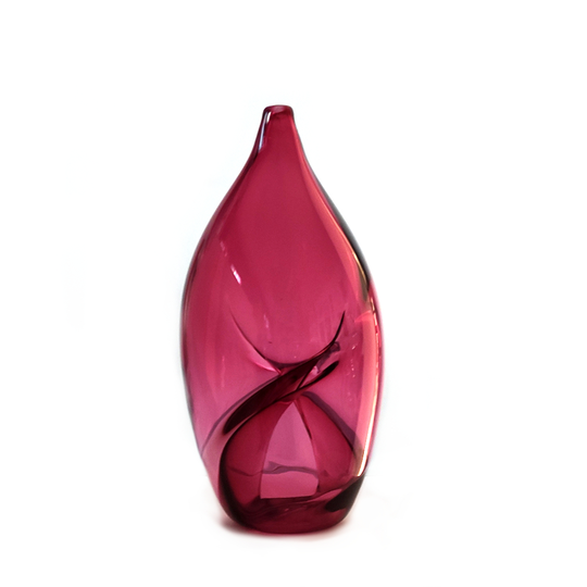Glass Vessel Internal Twist Gold Ruby