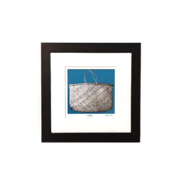Kete Teal Background Framed Screen Print
