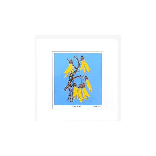 Kowhai Matted Hand Screen Print