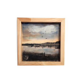 Chaffers Square Encaustic Original Painting