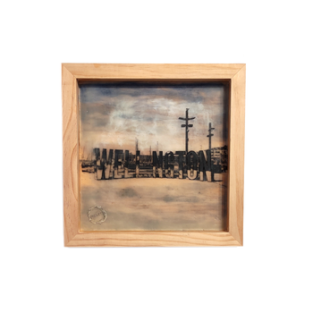 Wellington Sign Encaustic Original Painting