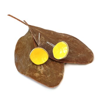 Large Rock Pool Earrings Brass Patina Yellow-jewellery-The Vault