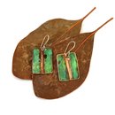 Large Rectangle Earrings Brass Patina