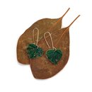 Kawakawa Earrings Brass Patina Dark Green