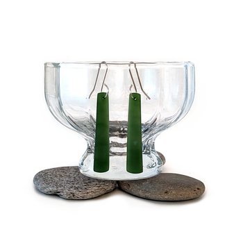 Pounamu Earrings Silver Hooks-jewellery-The Vault