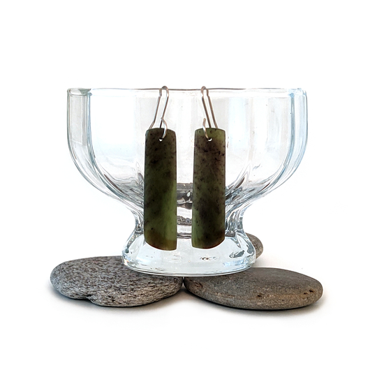 Pounamu Earrings Silver Hooks