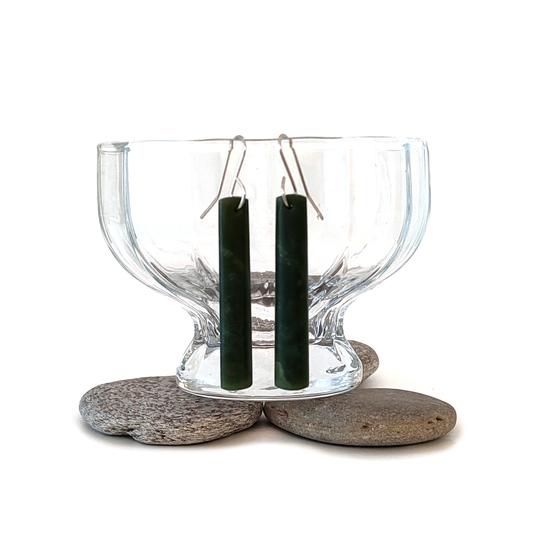 Pounamu Earrings Silver Hooks