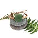 Pounamu Bracelet Freeform Adjustable Beige Cord