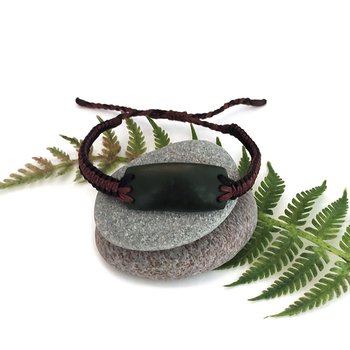 Pounamu Bracelet Adjustable Multi Brown Cord-jewellery-The Vault
