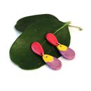 Drop of Love Earrings Red Purple